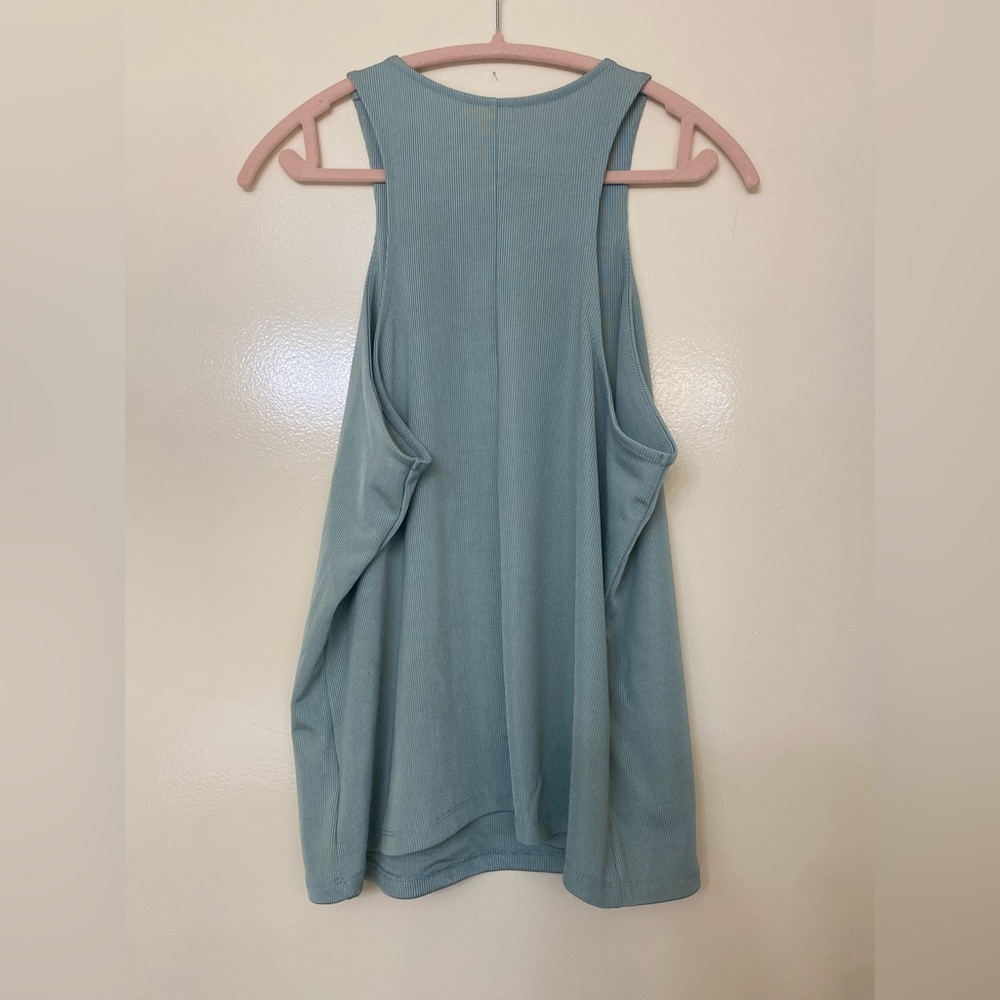 ♥️SOLD♥️ Teal Ribbed Sleeveless Top - Picture 4 of 4